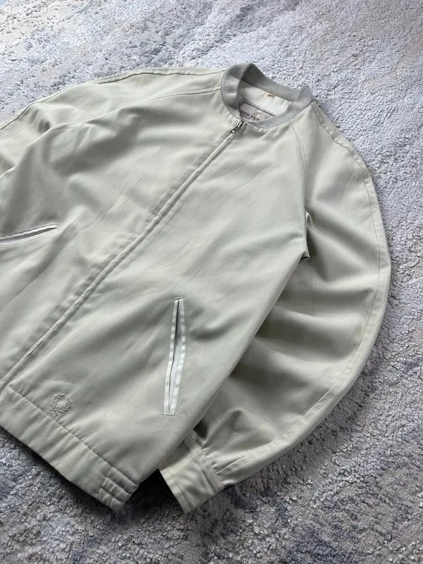 Chaqueta vintage de los 90 de Fred Perry Harrington Bege con cremallera, talla L – photo 7